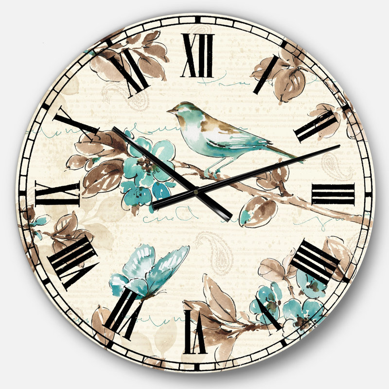 Ailes d'oiseaux beiges - Horloge murale traditionnelle, Grand