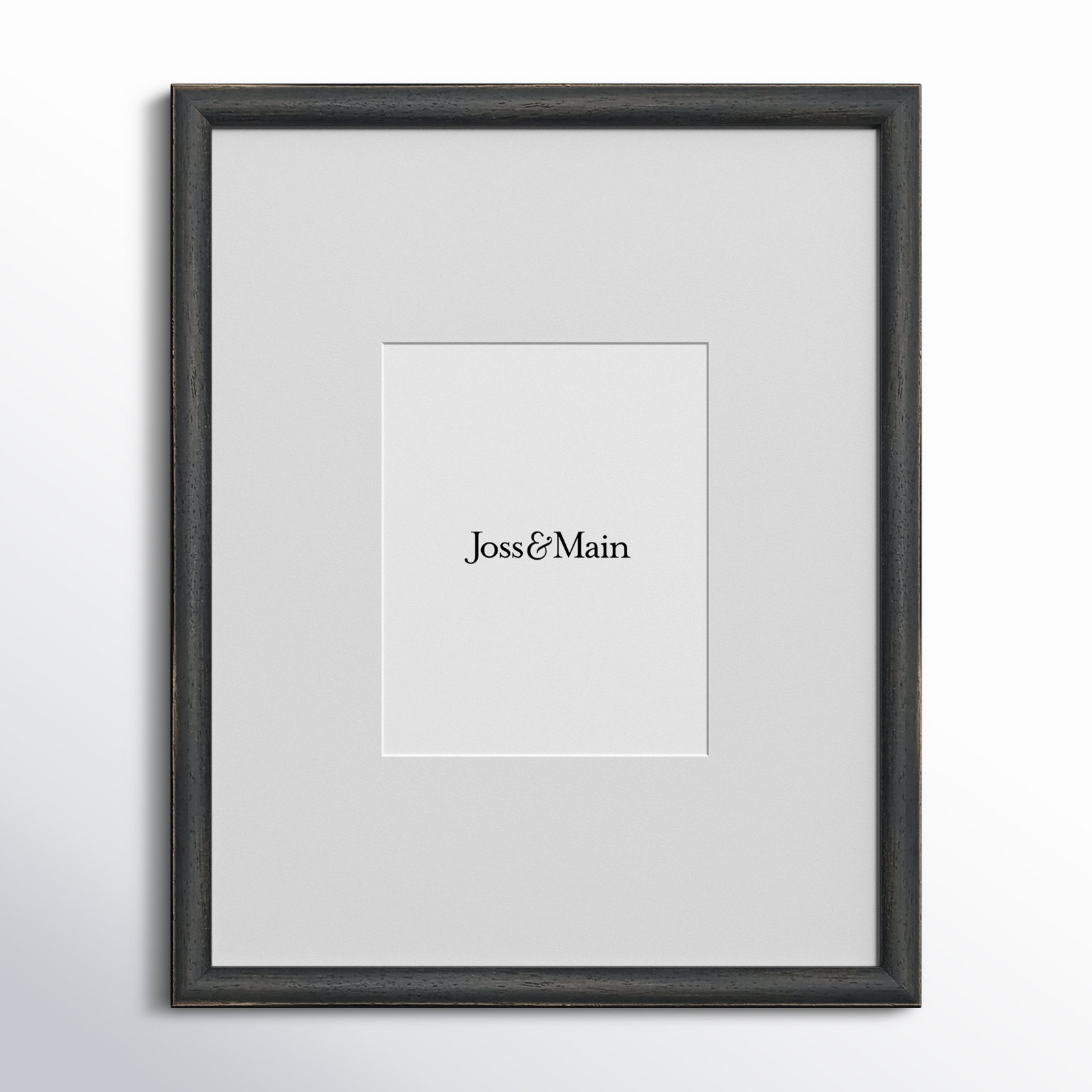 Mabe Wood Beveled Picture Frame with Mat, Black, 18" x 24"