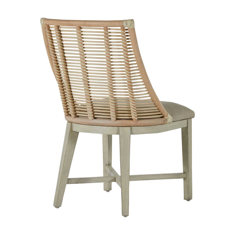 Hamlet Linen Slat Back Side Chair in Beige