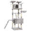 Arbre à chat avec jouet, tour de chat pour chats d'intérieur, maison de chat avec perchoir moelleux rembourré, hamac douillet et poteaux à griffer en sisal, gris clair