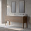 Ensemble de meuble-lavabo autoportant à 2 tiroirs de l 72 po x P 19 po Elliana en noyer avec comptoir à surface solide blanc mat et pieds en bois