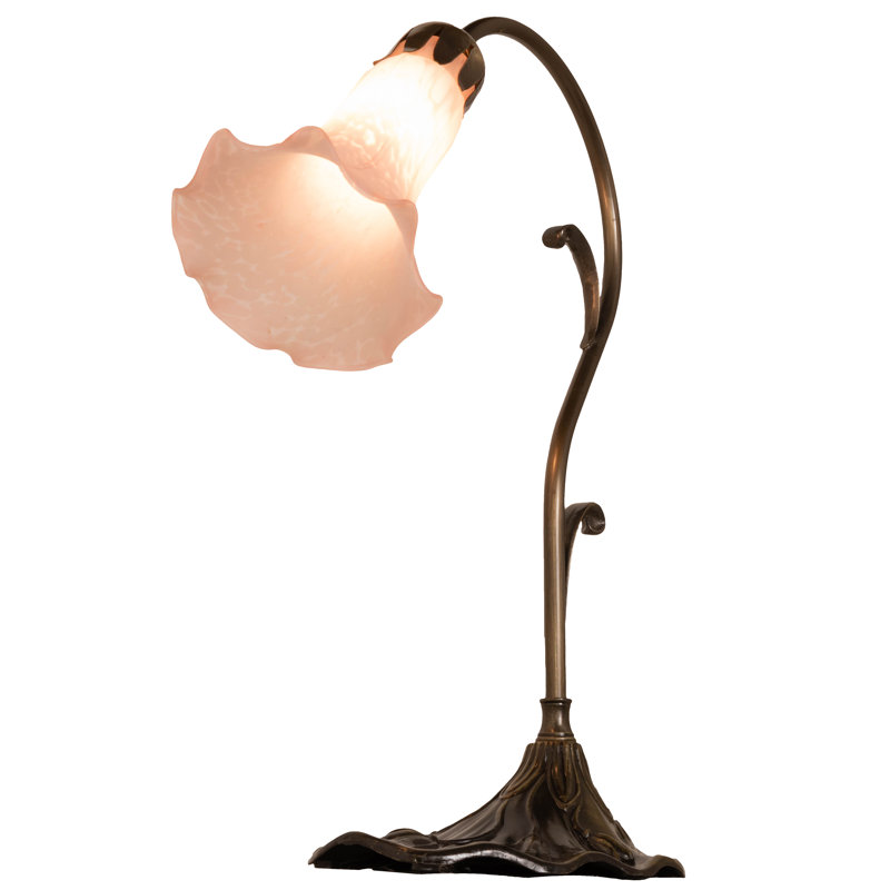 Mini-lampe en ambre de 15 po Frentz, Rose