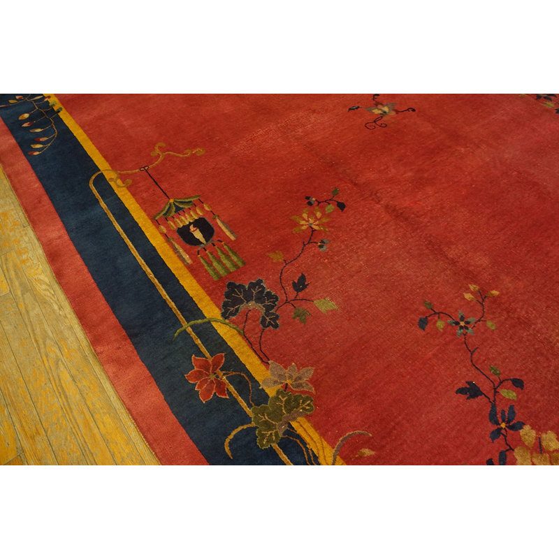 Hand Knotted Wool Area Rug in Pink