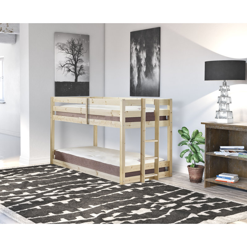 Deja Heavy Duty Solid Pine Low Bunk Bed, Single (3')
