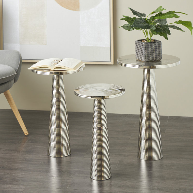 Aakin End Table Set, Silver