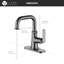 Robinet de salle de bain à poignée simple avec drain Remmlo - noir mat-122356318