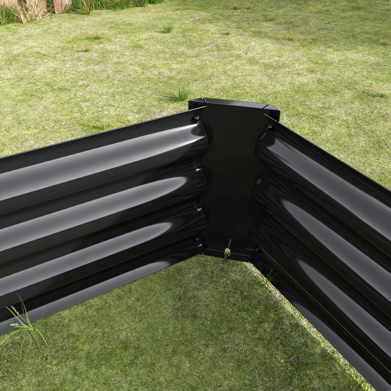 Metal Raised Garden Bed, Rectangle Raised Planter 4×2×1Ft  For Flowers Plants, Vegetables Herb, Black