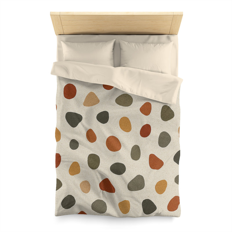 Microfiber Duvet Cover Boho Style, Design 41, Cream, Twin Duvet Cover