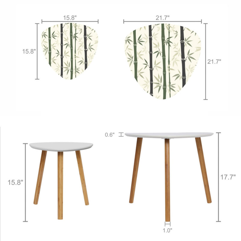 Ensemble de 2 tables basses gigognes Triangle