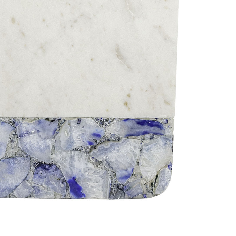 Large plateau de service Foreside Home & Garden - Agate bleue et marbre