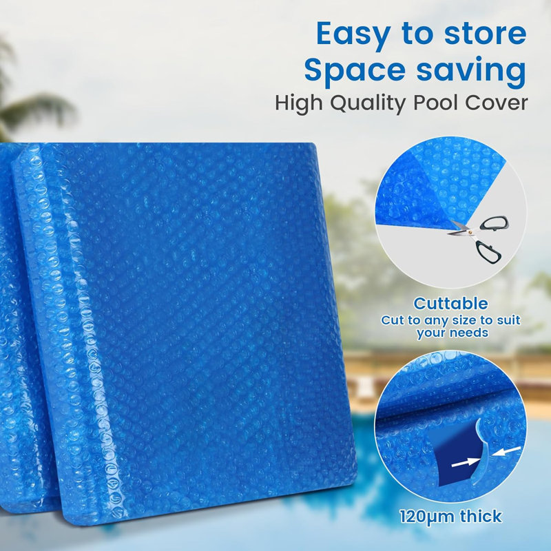 Solar swimming pool cover, solar cover, UV-resistant solar cover, pool cover, pool heating solar, blue