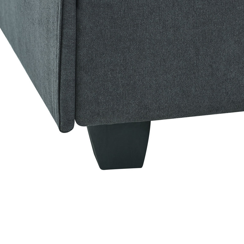 Upholstered Sectional Reversible, Gray Polyester