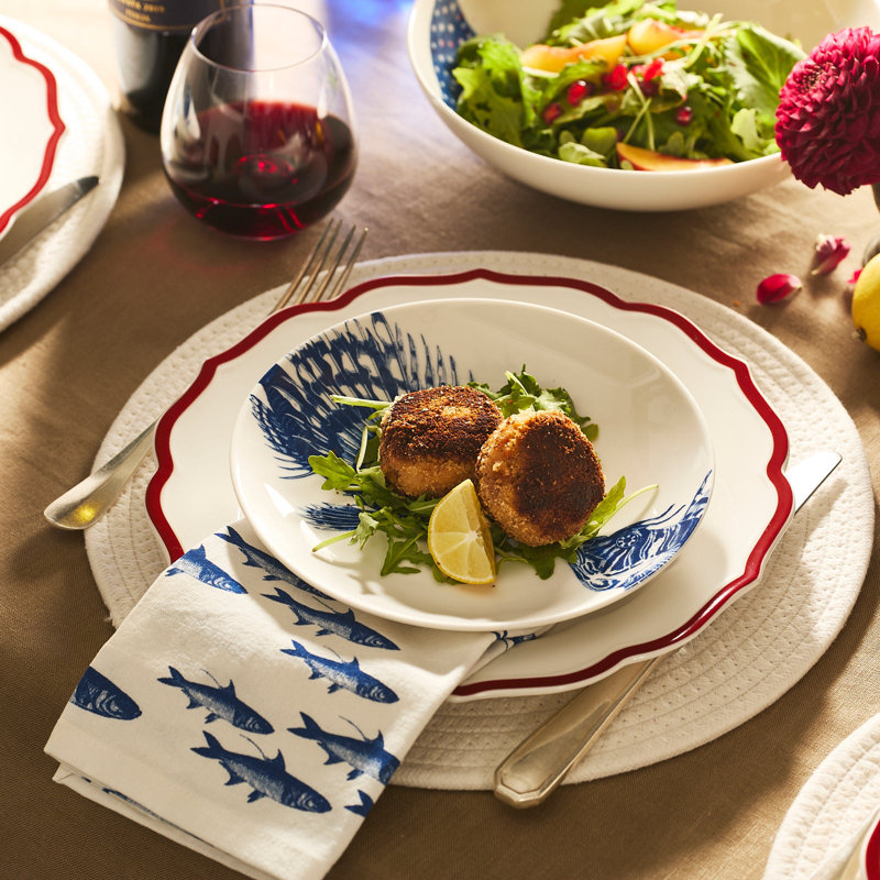 Spiky Fish Porcelain Salad/Dessert Plate
