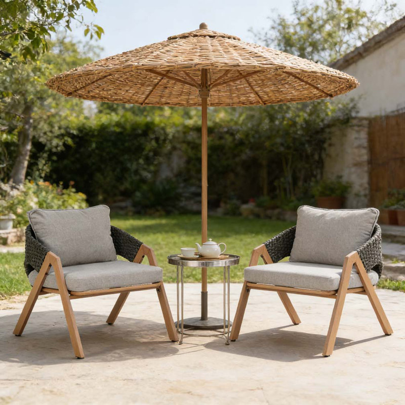 Chaise de patio avec coussins, Gris
