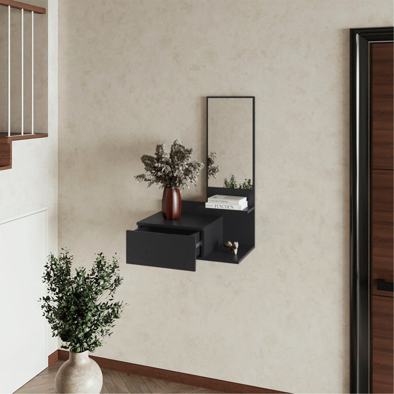 Wenge Floating Vanity With Included Mirror