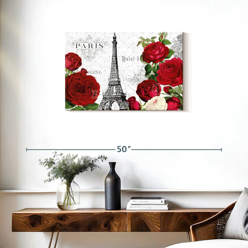 Lilie Rouge Paris I, H 20 po x l 30 po