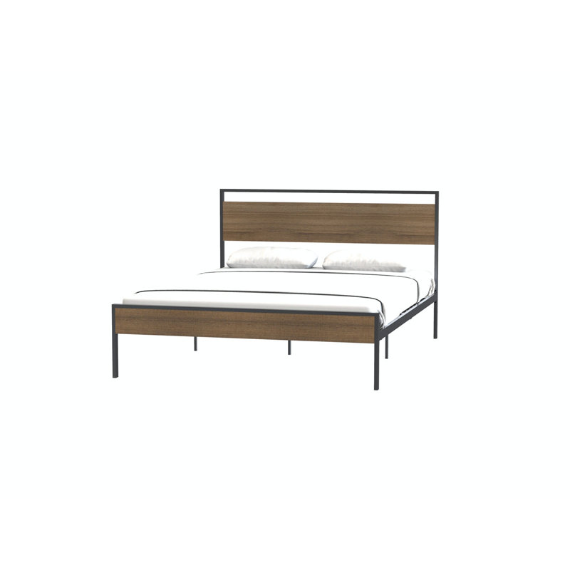 Mashud Platform Bed, Queen, Black/Cinamon