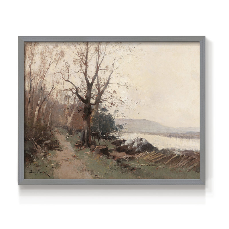 Paysages rétro-CCVVII - reproduction encadrée, H 8 po x l 10 po, Gris
