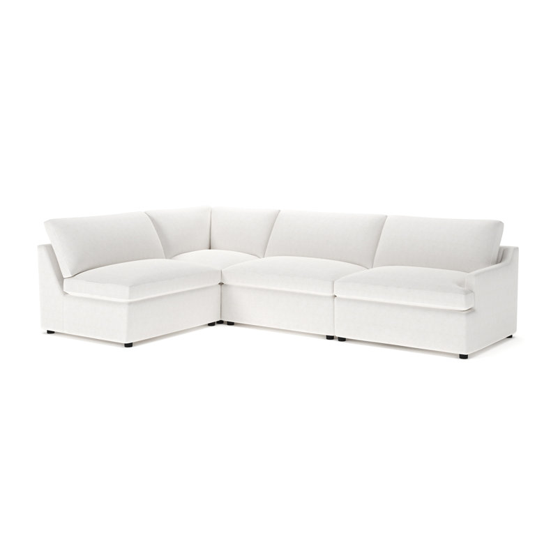 Essex 4-Piece Upholstered Modular Sectional, Left Hand Facing, Nomad Snow Crypton® Chenille