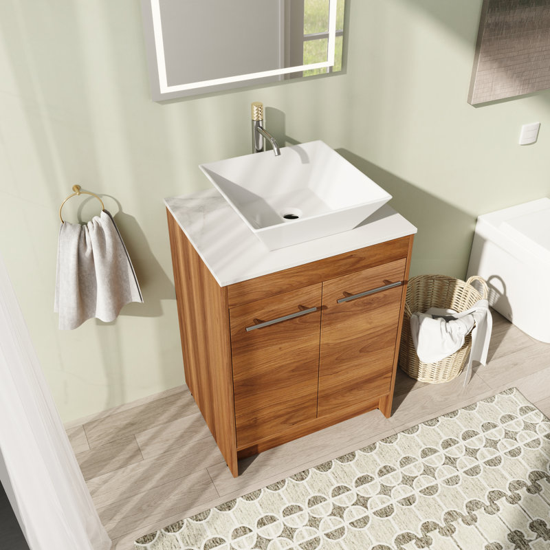 Ensemble de meuble-lavabo simple 23,67 po avec dessus de meuble-lavabo Deontray