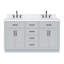 Meuble-lavabo double en bois massif Thornaby avec plateau en quartz Carrara de 1,5 po-896136622-938146492