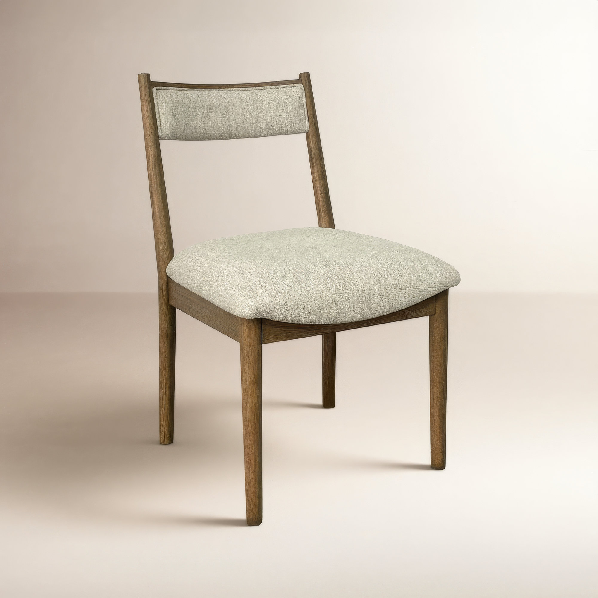 Aurora Polyester Fabric Upholstered Crescent Chair (Set of 2), Latte