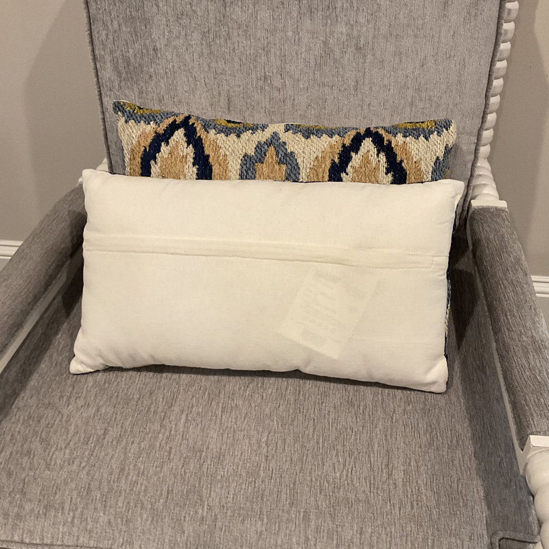 HERAT ORIENTAL Handmade Chenille Throw Pillow, Ikat, Ivory