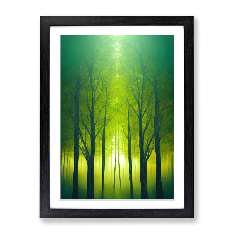Heavenly Forest - Single Picture Frame Print, Black, 64cm H x 46cm W x 2cm D
