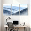 Winter forest Mountain Mist Forest Landscape, ensemble de 3 impressions sur toile