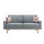 Fauteuil 70 po en lin et chaise gris avec 2 coussins décoratifs