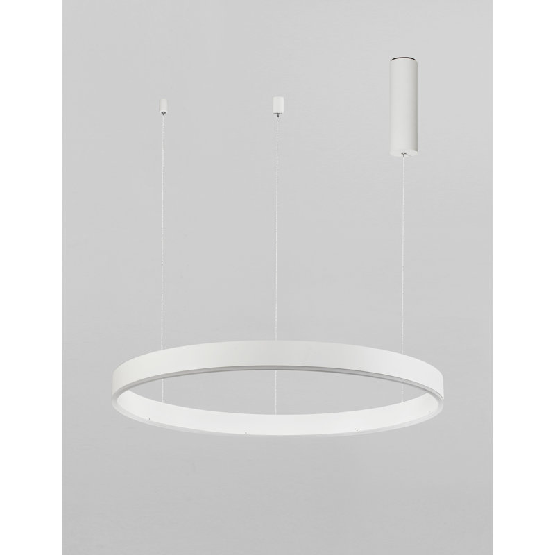 1 - Light LED Single Pendant, White, 5.5cm H x 60cm W x 60cm D