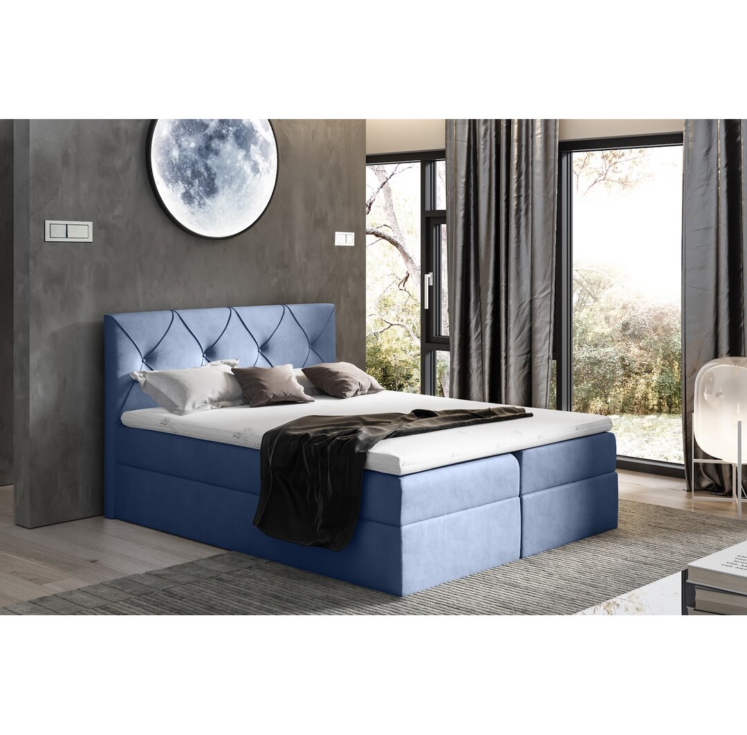 Boxspringbett Espen mit Topper und Bettkasten