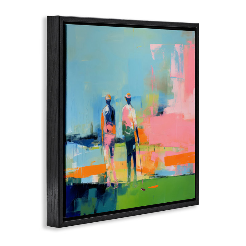 Art abstrait sur toile abstraite encadrée par Irena Orlov, H 25 po x l 25 po, Cadre flottant noir de jais