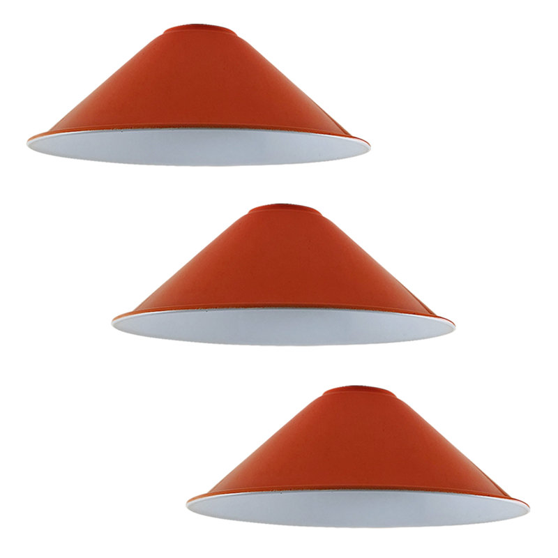 Veltri 10cm H Metal Cone Shape Pendant Shade ( Uno ), Orange