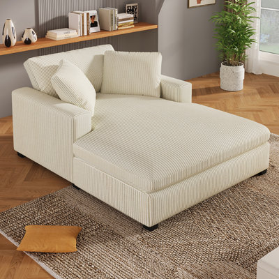 Méridienne surdimensionnée de 53,5 po x 70,9 po Killoren, chaise longue - conception classique, tissu doux, assemblage facile, structure durable avec pieds en bois massif
