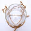Vase en métal doré antique avec insert en verre | Centre de table fleur et bougie ouragan, 2 tailles-1221421197