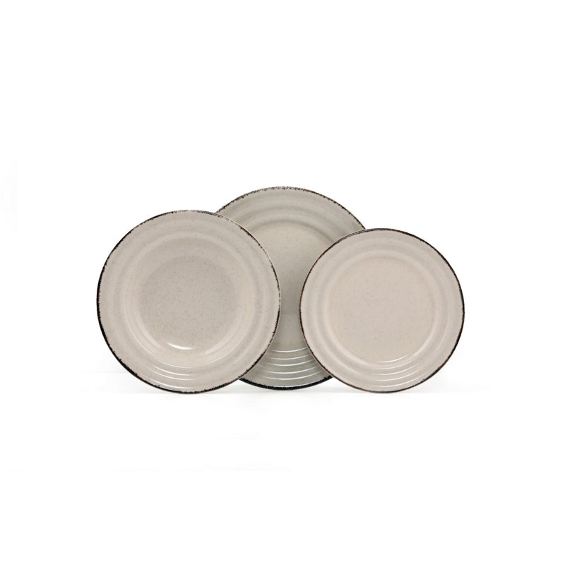 Brabazon 18 Piece Porcelain Dinnerware Set - Service for 6, Cinnamon