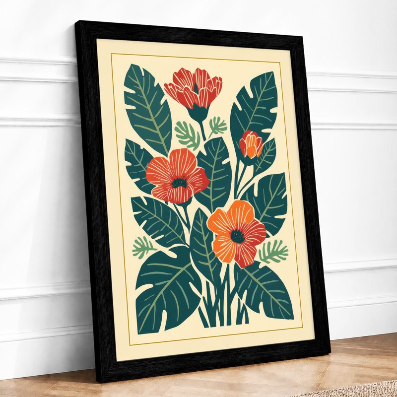 Potted Bloom Botanical - Framed Print, A2 - 59.4 x 42.0 cm, Black