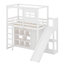 Lit mezzanine avec garde-robe, tablettes de rangement