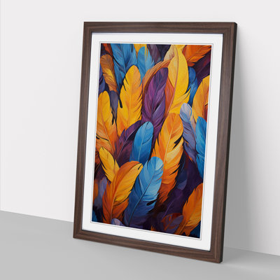 Feather Action No.3 - Single Picture Frame Print on Wood