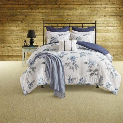 Ensembles de literie Farmhouse Comfort, microfibre en microfibre, bleu très grand / très grand californien