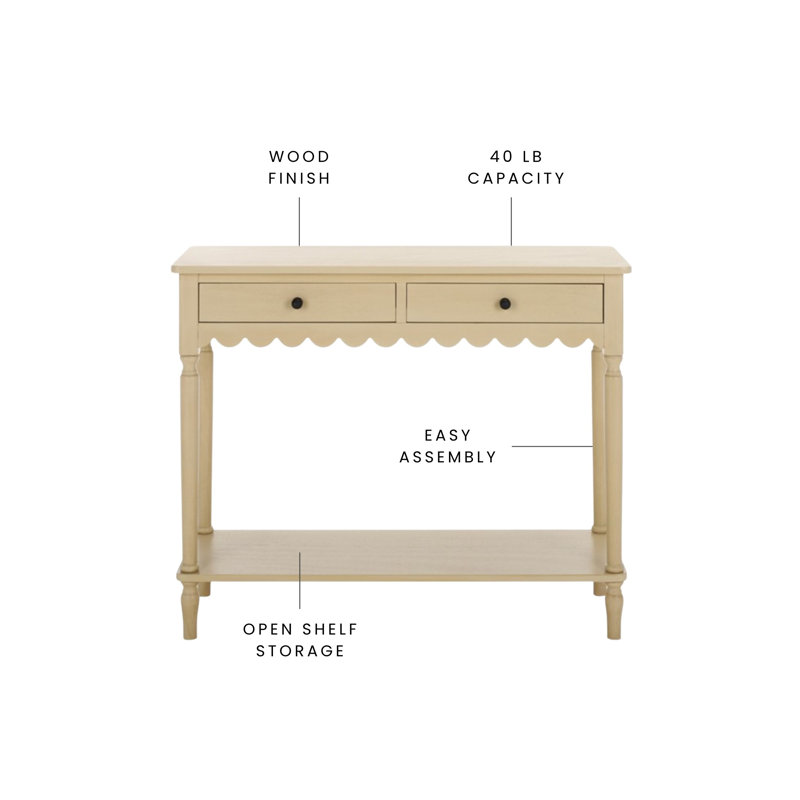 Ferda Haven 2 Drawer Small Console, Natural