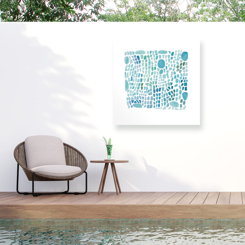 Verre de mer bolologien sur toile, H 14 po x l 14 po