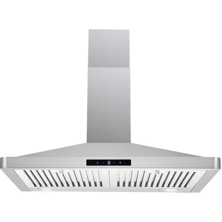 Cavaliere Range Hood 30' Inch Wall Mount Stainless Steel Kitchen Exhaust Vent, With 400 Cfm, 3 Speed Fan & Touch Sensitive Control Panel Led Light