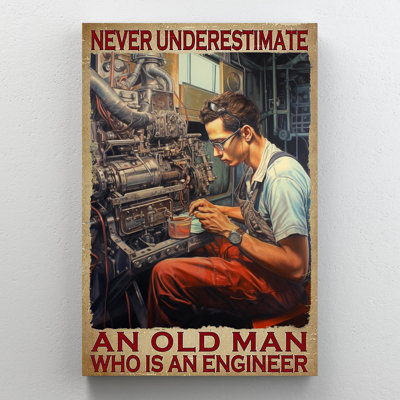 «An Old Man Who Is An Engineer», impression sur toile