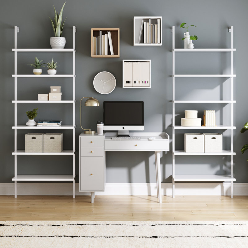 Farmhouse Desk And Bookshelf Set