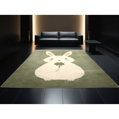 Tapis abstrait moelleux et moelleux à motif abstrait moderne et contemporain St Patties brun et beige