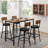 Bar Table Set With 4 Bar Stools PU Soft Seat-1128621528