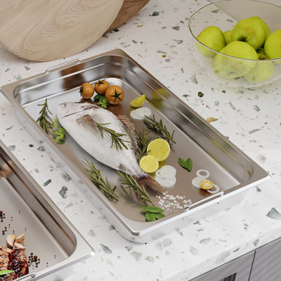 Paquet de 6 poêles de table à vapeur avec poignée pour restaurant, acier inoxydable