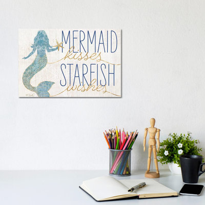 Mermaid Kisses Starfish Wishes by Kate Sherrill - Wrapped Canvas Print